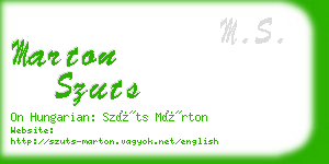 marton szuts business card